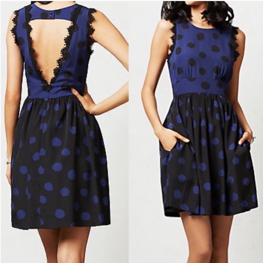 Coreylynncalter Black & Blue Polka Dot Dress